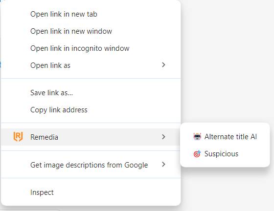 Using Remedia Chrome extension